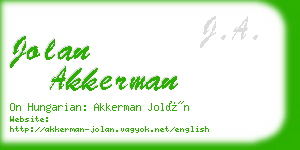 jolan akkerman business card
